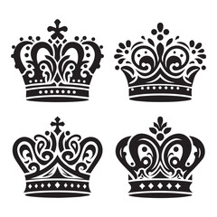 Royal Crown Shapes in Black
