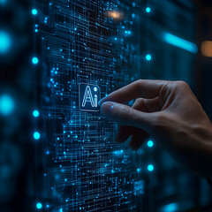 touching blockchain technology to securely transfer assets through a holographic interface written there AI