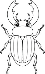 Creative Line Drawing of a Stag Beetle for Arts and Coloring