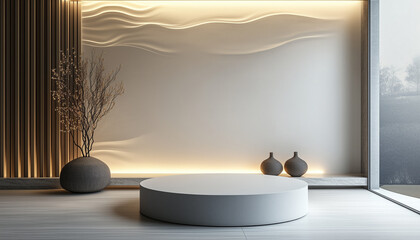 Modern podium for product display with minimal design