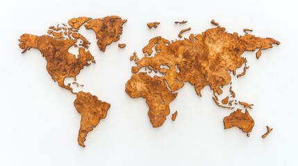 Wood world map