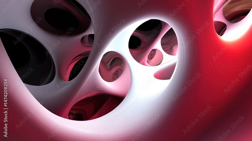 Poster abstract 3d forms in vibrant colors