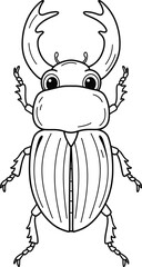 Creative Line Drawing of a Stag Beetle for Arts and Coloring