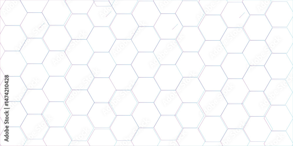 Poster abstract background of hexagon. white honeycomb with a gradient color. isometric geometry. hexagonal