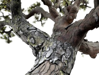 Organic Rustic Woodland: Macro Close-Up of Tree Bark Texture and Branches