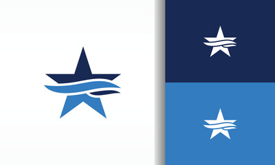 star and water flow logo