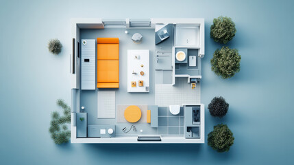 A concept of smart home automation controlling daily tasks.