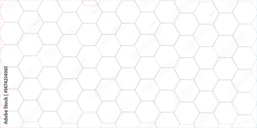 Poster abstract background of hexagon. white honeycomb with a gradient color. isometric geometry. hexagonal