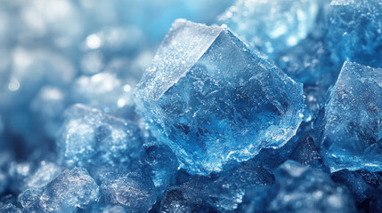 Obraz premium a detailed close-up of ice crystals placed in a random manner, with a clear frosty texture in the background 