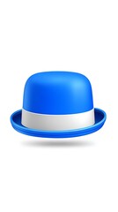 Fototapeta premium Vibrant Blue Bowler Hat: 3D Render, Smooth Texture