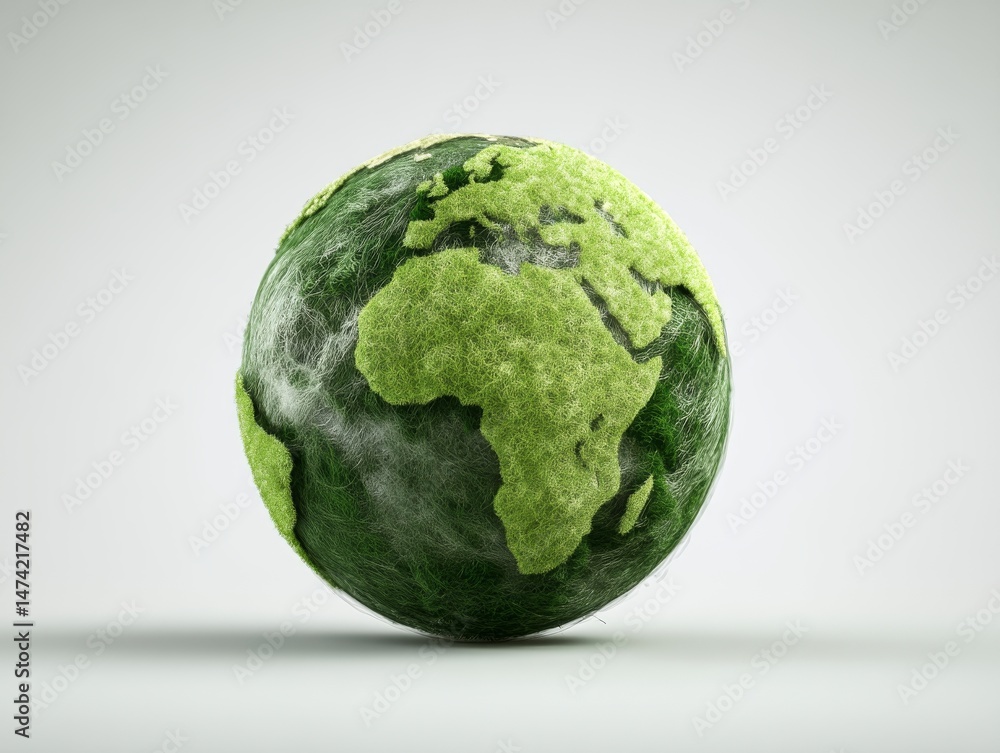 Poster a globe with digital connections symbolizing eco-friendly tech and worldwide unity