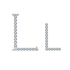 English letter (uppercase and lowercase) from luxury gemstone alphabet isolated on white background