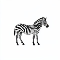 Fototapeta premium Profile View of a Zebra on White Background