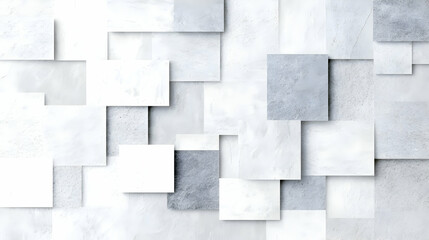 Abstract grayscale square tile pattern, textured and layered
