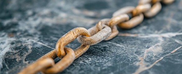Rusty Chain on a Marble Surface