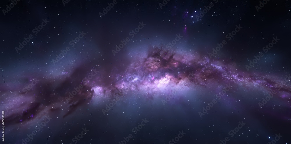 Poster a 360 degree equirectangular projection space background featuring nebula and stars serves as an env