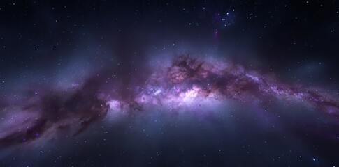 Fototapeta premium A 360 degree equirectangular projection space background featuring nebula and stars serves as an environment map and HDRI spherical panorama