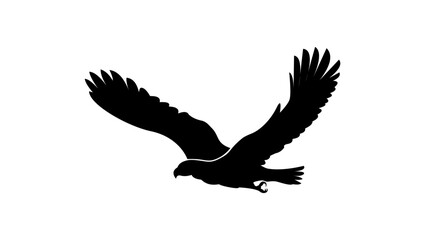 flying eagle symbol, black isolated silhouette
