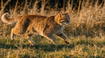 Obraz premium Mid-sprint shot capturing wind-blown fur and determined motion