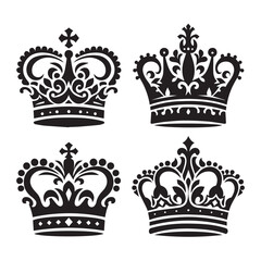Decorative Crown Icons for Logo Design

