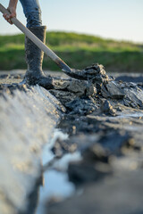 Winter work in the salt marshes