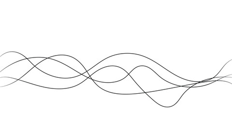 Technology abstract lines on white background. Undulate Grey Wave Swirl, frequency sound wave, twisted curve lines with blend effect	