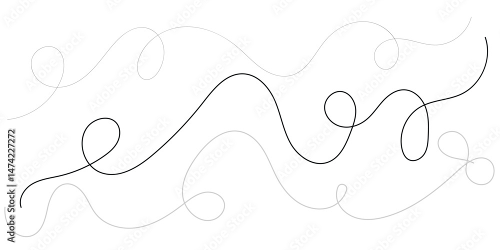 Poster abstract line art background with layered swirls.this elegant, minimalist background features layere