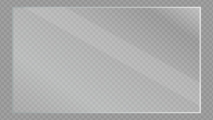 Transparent Glass Interface Panel with Diagonal Highlights