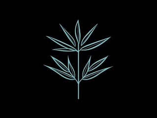 Fototapeta premium <Nature-Inspired Minimalist Leaf Illustration: Botanical Greenery for Eco-Friendly Decor>