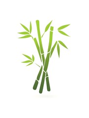 Obraz premium Bamboo Stalks and Leaves Illustration: Sustainable Green Botanical Vector for Tranquil Asian-Inspired Decor