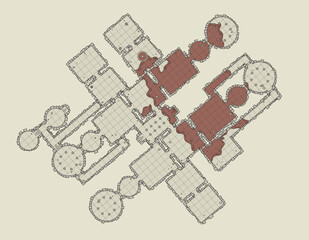 Detailed Dungeon Map for Fantasy Role-Playing Games