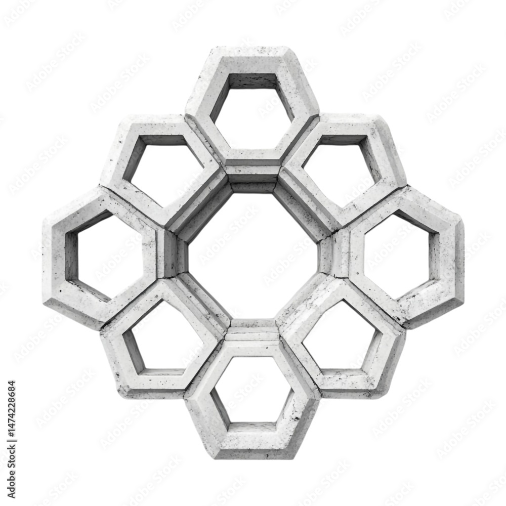Poster abstract hexagonal stone pattern design geometric art modern architecture