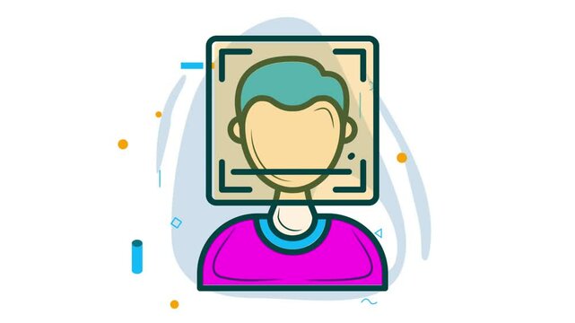 facial recognition animation, Face Scan 3D Liveness Detection animated video, Artificial intelligence Clip, Natural Language Processing footage, Deep Machine Learning motion graphics