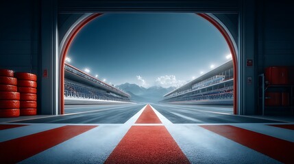 Race Track Dawn Pitlane Exit to Victory.