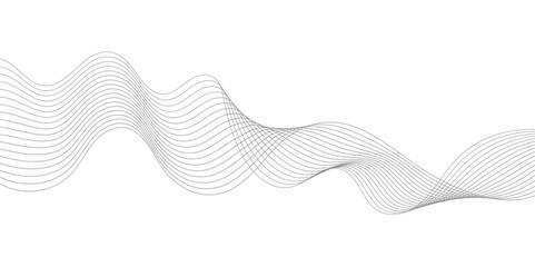 Abstract wave blend lines on transparent background. Design for banner, wallpaper, background and many more. Undulate Grey Wave Swirl, frequency sound wave, twisted curve lines with blend effect.	
