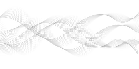 Abstract wave blend lines on transparent background. Design for banner, wallpaper, background and many more. Undulate Grey Wave Swirl, frequency sound wave, twisted curve lines with blend effect.	

