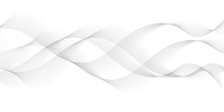 Abstract wave blend lines on transparent background. Design for banner, wallpaper, background and many more. Undulate Grey Wave Swirl, frequency sound wave, twisted curve lines with blend effect.	

