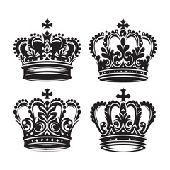 Decorative Crown Icons for Logo Design

