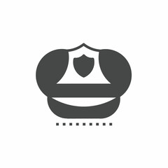 Black and white police hat vector illustration icon. Illustration for business. Vector template.