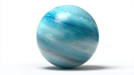 A 4K photo of uranus planet isolated on white background, celestial body in solar system.