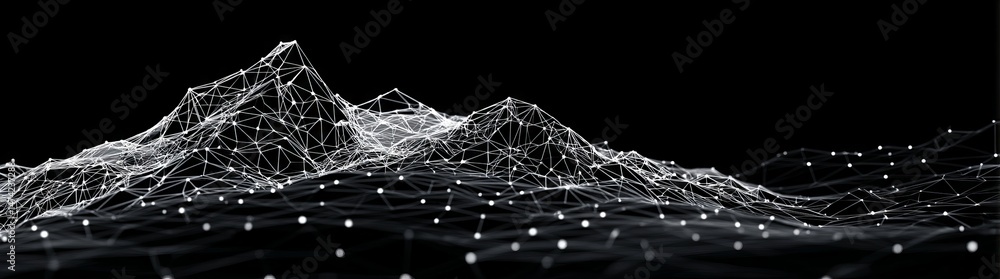 Poster a corrupted network or connection is depicted against an abstract digital backdrop of points and lin