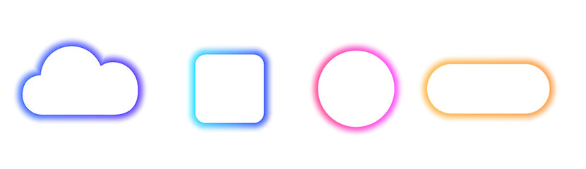 White frames with neon shadow