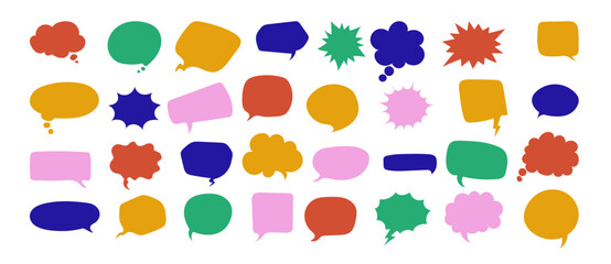 Set of vector speech bubble frame. Retro color special offer design elements collection