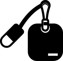 Backpack Zip Pull Tab Silhouette Vector Illustration