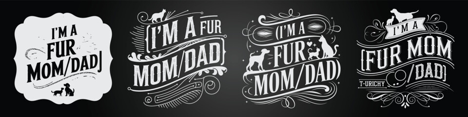 Vintage Blackboard Frame with Cute Animals and Typography Elements