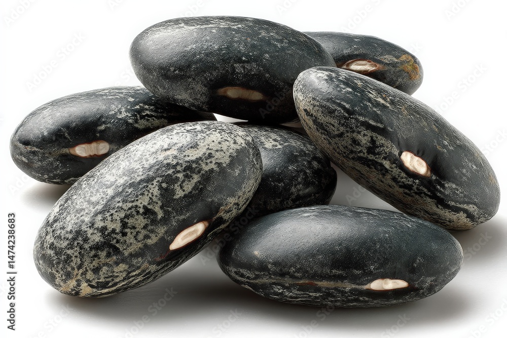 Poster Dark speckled beans display natural patterns against a light background