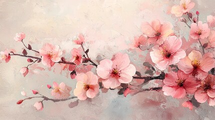 Delicate Abstract Background with Soft Pink Floral Elements