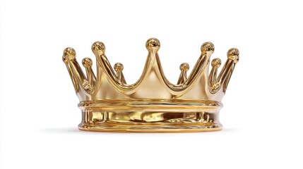 A 4K photo of 3d isolated gold crown icon on white background, create the golden crown emoji, an emoticon for vip, wealthy, successful, and luxurious, ratings, comments, or.