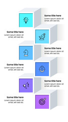 Infographic template. Vertical stairs with 6 steps