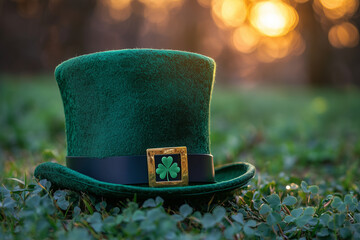 Green St. Patrick’s Day cap with festive holiday design